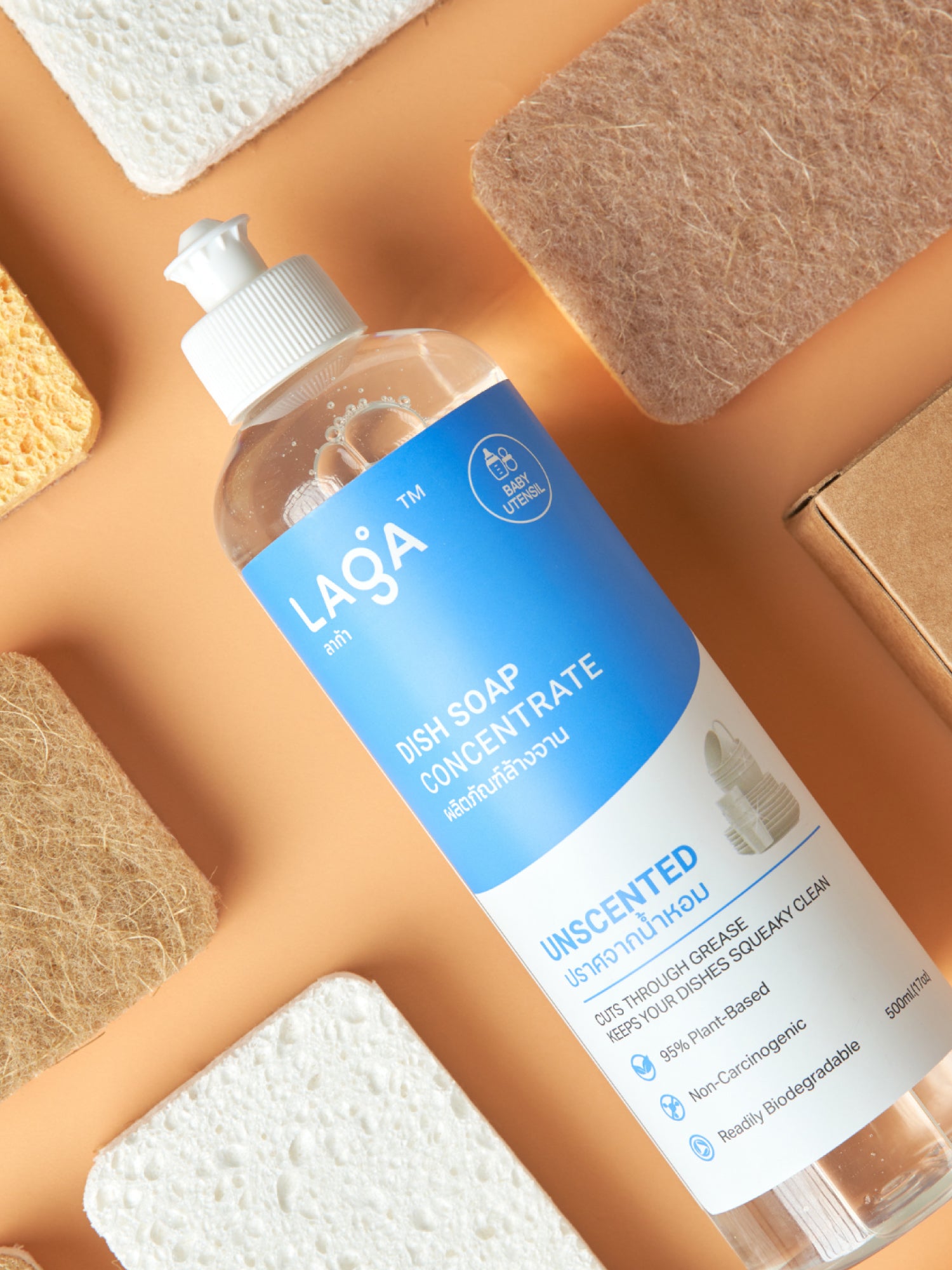 LAGA Natural Dish Soap - Unscented 500mL